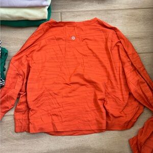 Lululemon Orange Long Sleeve Top
